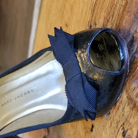 Marc by Marc Jacobs black open toe heels sz 37. Bow detail! - Picture 15 of 16